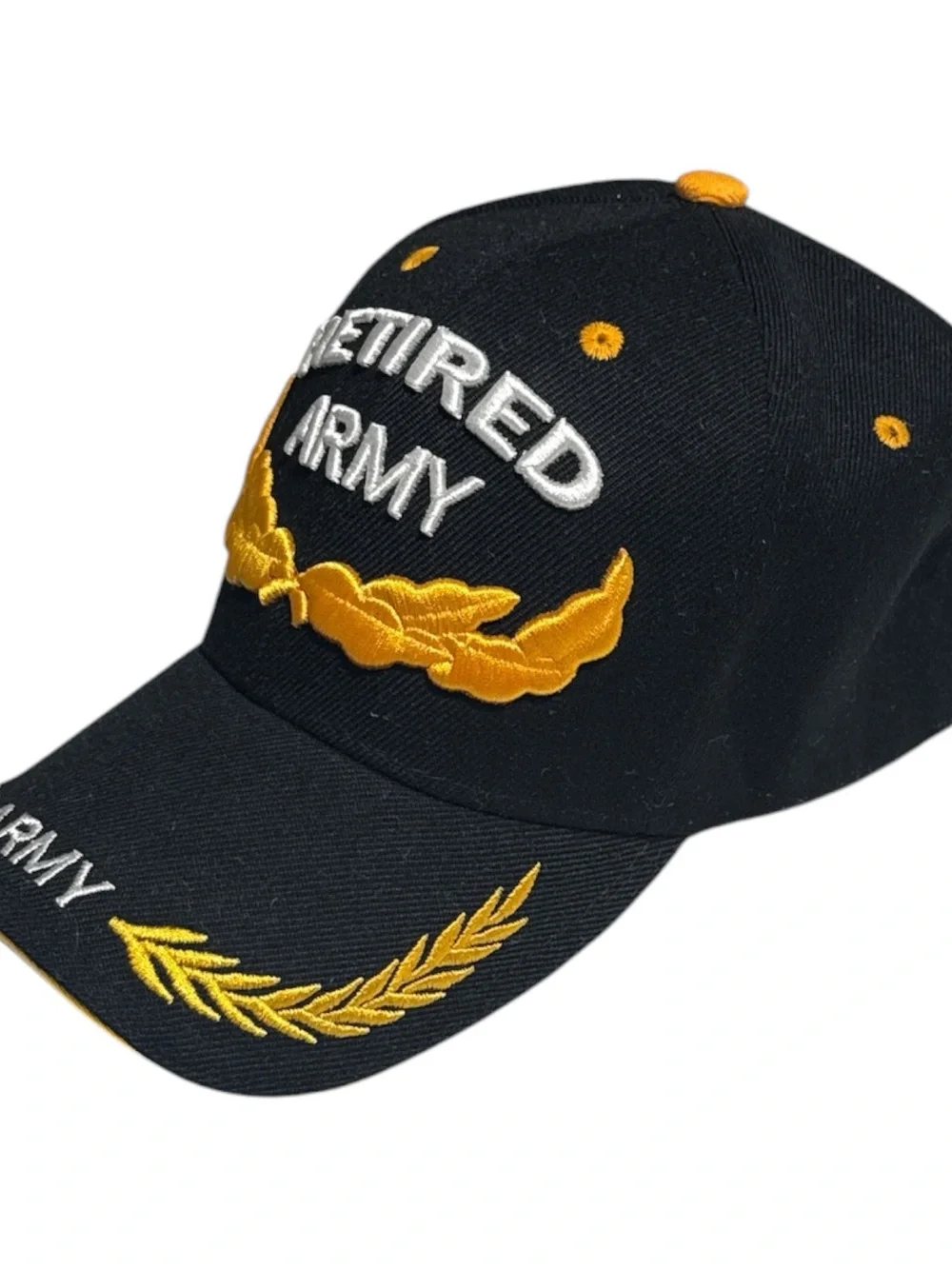 U.S. Army Black Cap with Gold Embroidery